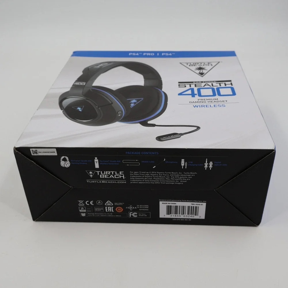 Turtle Beach Stealth 400 Gaming Headset PS4 PS3 Black Blue Wireless TBS-3240-01